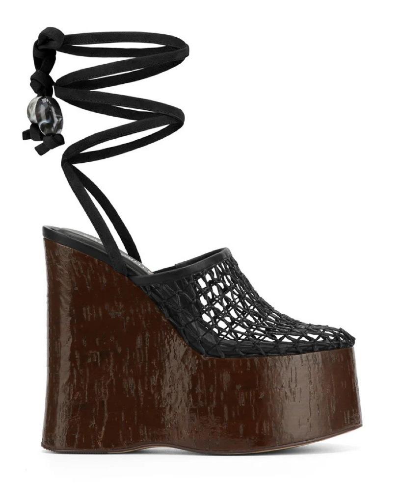 Fashion Thick-soled Wood Grain Waterproof Table Fishing Net Sandals Women's Summer Wear 2025 New Classic Versatile Platform Sandals