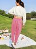 European & American Women's Corduroy Pants - Elastic Waist, Pocketed, Loose Fit, Tapered Leg, 2026 Autumn/Winter Collection