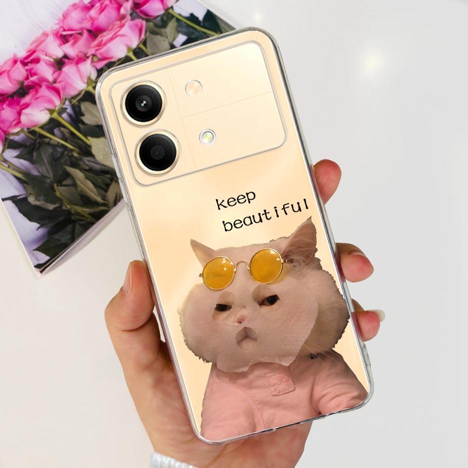 For Xiaomi Poco X6 Pro 5G Case New Fashion Painted Cover Clear Silicone Phone Case For Xiaomi Poco X6 Neo PocoX6 Pro Soft Fundas