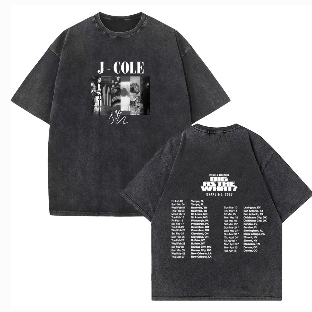 J Cole Tour Shirts Vintage Harajuku Summer  Unisex Regular O-Neck Short Sleeve Casual Cotton T-Shirts Printing