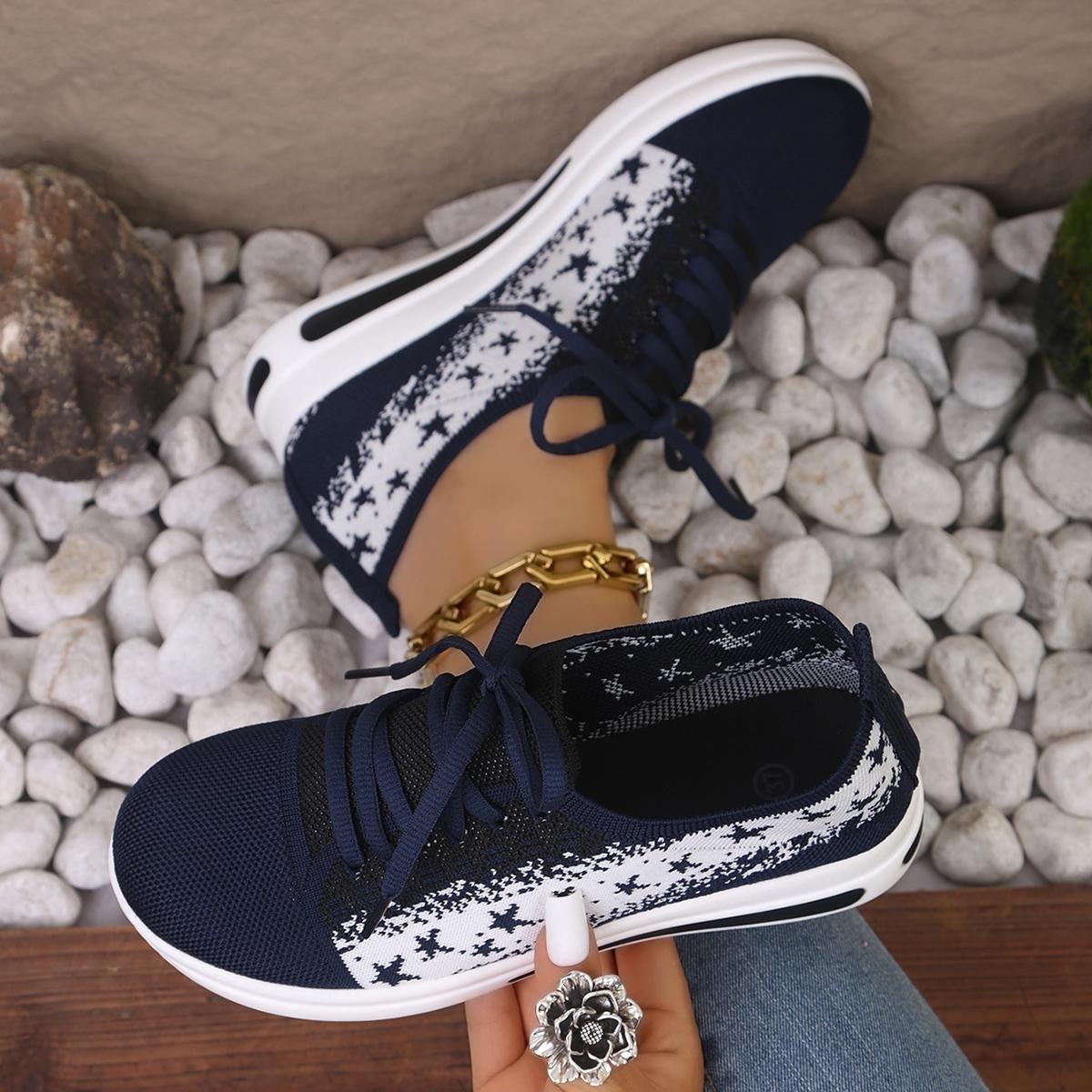 

Женские кроссовки Весна Новые Высокое качество Повседневная обувь для женщин Модные Дышащие Легкие кроссовки Удобная Нескользящая обувь Женская 36 темно-синий