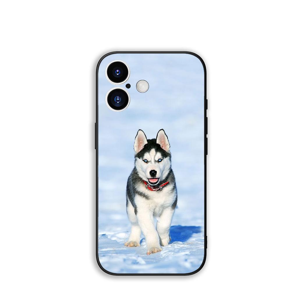 Phone Cover Lovely Husky Dog Funny Casing for Apple iPhone 16 15 14 Plus 13 12 Mini 17 Pro Max + ProMax 16E Air 15+ Case