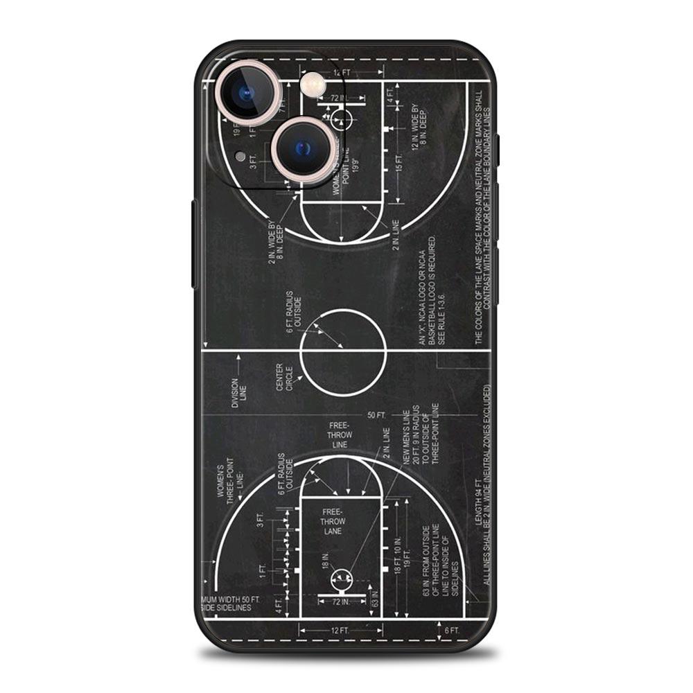 Football Basketball Tactical Board Phone Case Cover for iPhone 17 16 15 14 13 12 11 Pro Max 17Air Plus Shockproof Soft TPU Shell