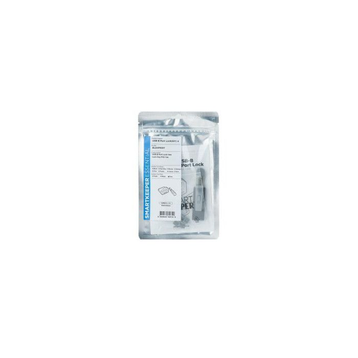 SmartKeeper BL04PKGY 4 X USB B-Port BPort Blockers with 1 X Lock Key Mini Gray SLSART-0101 SLSART0101 (SLSART-0101)