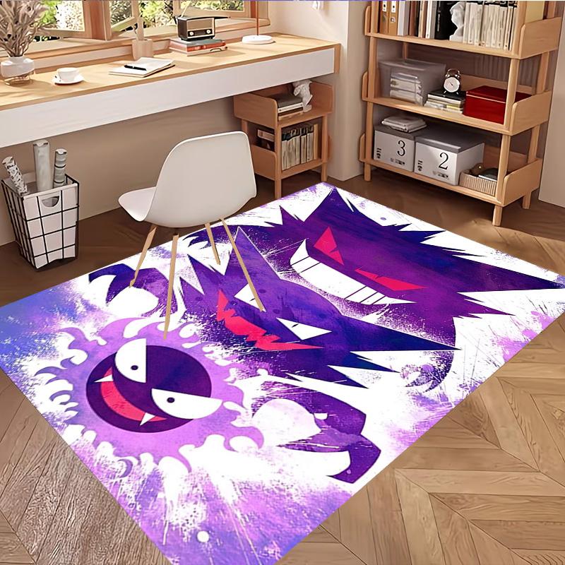 Gengar Print Rug, Washable Floor Carpet, For Entryway Dorm Laundry Room Office Study, Home Decor Birthday Christmas Gift