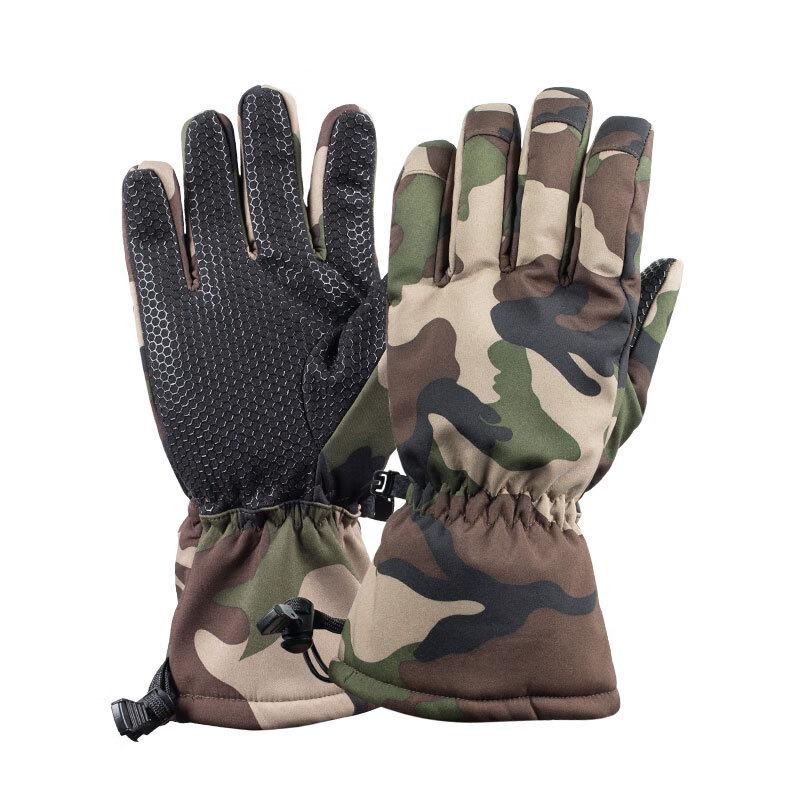 LONGQI Outdoor Camouflage Warm Softshell Gloves M-XL
