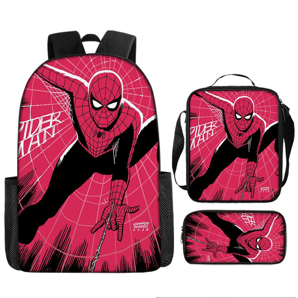Spider-Man Cartoon Backpack Parallel World Student Cartoon Backpack Children'S School Bag Pencil Case