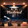 Master's Celebration Background Dark Background Graduation Event Backdrop Graduation Ceremony Banner Academic