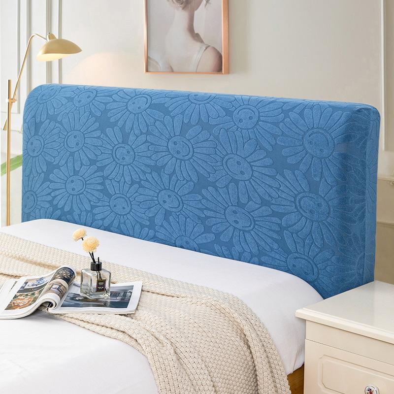 

Пылезащитный утолщенный чехол на заднюю часть подголовника, однотонный однотонный чехол на изголовье, мягкий и удобный чехол на изголовье для гостиничного и домашнего номера 110~140cm синий