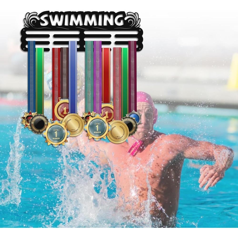 Medal Hanger Wall Mount Display Rack Trophy Shelf Award Ribbon Holder with Gift Box for 50+ Medals Easy Install