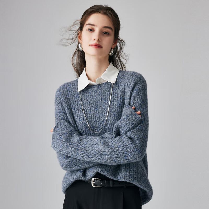 Palau Women's Retro Cable Knit Pure Cashmere Sweater