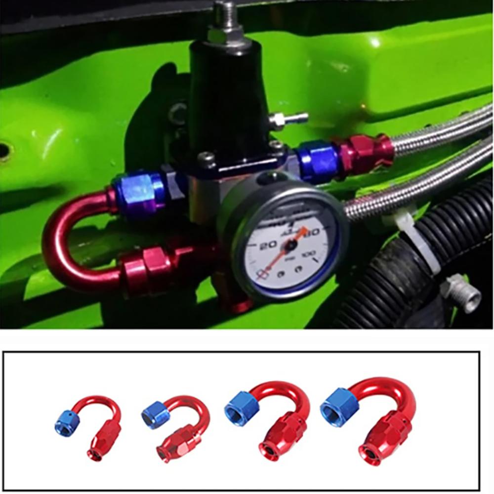 AN4 AN6 AN8 AN10 AN12 Straight 0 45 90 180 Degree Reusable Car Hose End Fittings Adapter For Swivel PTFE Oil Fuel Line Blue Red Fuel System Fittings7