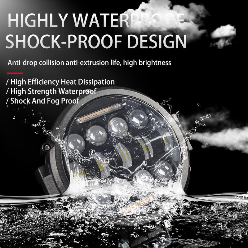 7 Zoll 69W Runde Spot LED Leuchte Fern-/Abblendlicht Tagfahrlicht LED Arbeitsscheinwerfer Fahrscheinwerfer Nebelscheinwerfer für LKW Jeep Offroad 4WD SUV UTV ATV