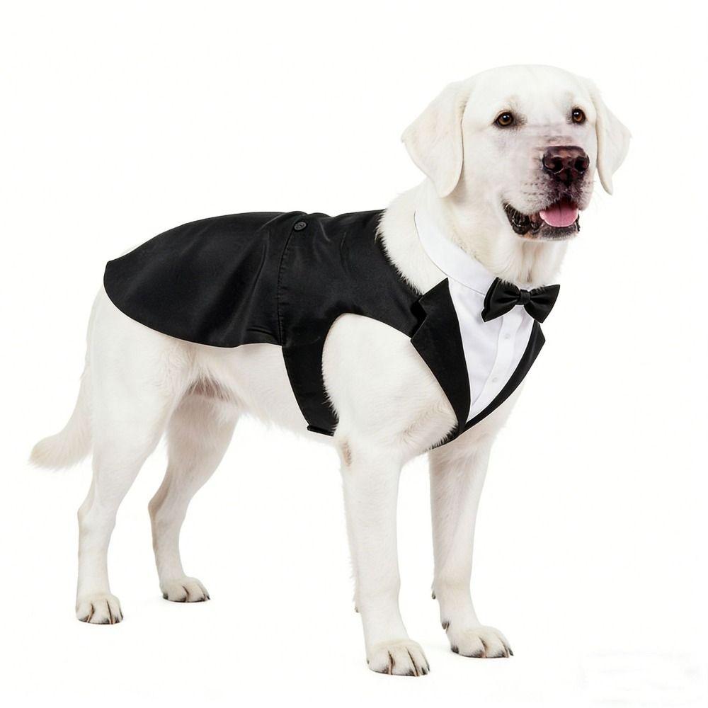 Black/Stripes Dog Tuxedo Costume Detachable Design Large Dog Costume Set Autumn Season