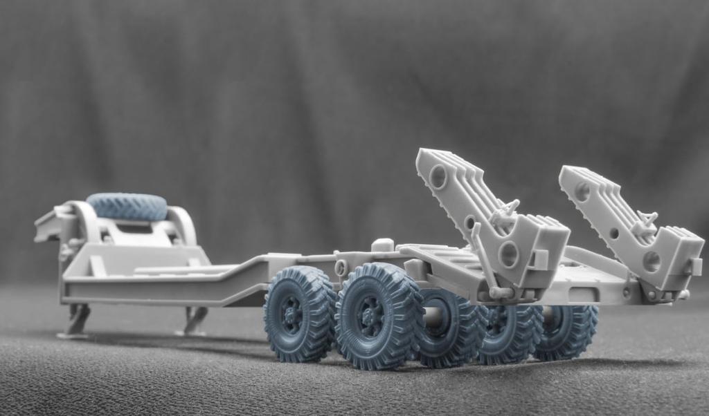 scale Wheel Set for plastic model SCXWM72007 Scale-X 1/72 CHMZAP-5247G Semi-Trailer (9 wheels) Trumpeter/Takom, kit, (Military Vehicle)