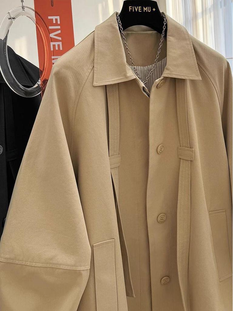 2025 High-End Ležérní Dámský Středně Dlouhý Trenčkot - Jaro/Podzim Tenká Pracovní Bunda Trend