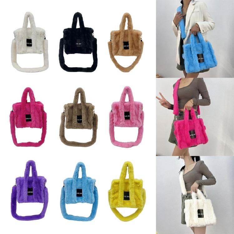 Womens Large Capacity Handbag Female Plush Messenger Bag Shoulder Crossbody Bag