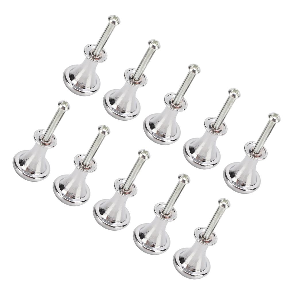 10 sad rukojetí s jedním otvorem 20x25MM Náhradní kulatá rukojeť pro zásuvku skříňky s jedním otvorem DekoraceStříbrná bílá