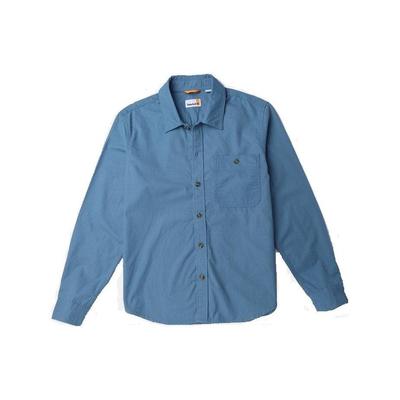 Urban Outdoor Series Pendler-Tasche Einfarbig Lässig Einreihig Langarmhemd Herrenhemden Marineblau A62CD-DJ5