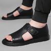 Fashion Leather Casual Shoes For Men High Quality Classic Men Sandals Summer Outdoor Walking Men Sneakers Breathable Men Sandals