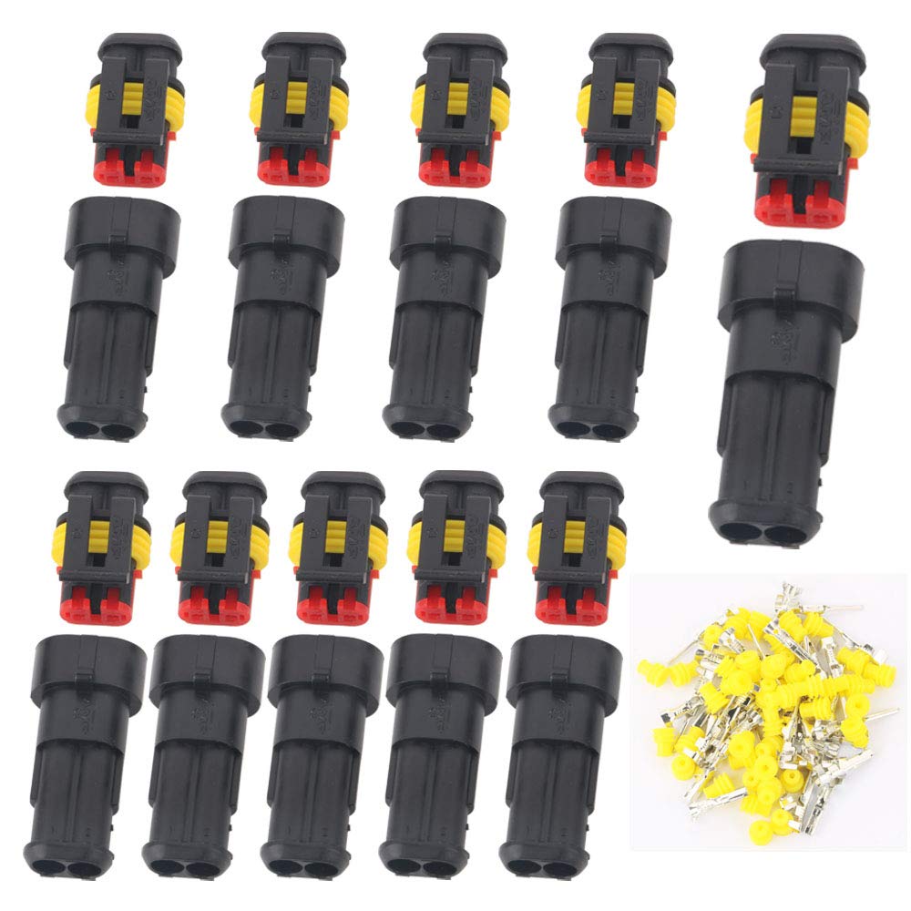 GTIWUNG 10 Kits 2 Pin Waterproof Connector Coupler Waterproof Connector