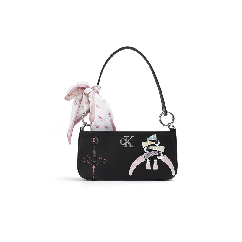 Calvin Klein Shoulder Bag [Customized Bag] Dead Wood Flowers Iduo Woven Flower Decoration Commuting Simple Fashion Versatile Pinkberry Universe