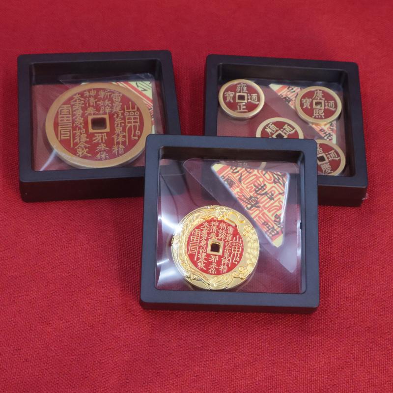 Antique Brass Coin Picture Frame With Chinese Lucky Money Design Prosperity Decoration Collectible Artifact For Home Office