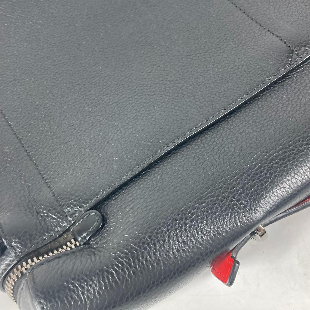 Christian Louboutin Logo Kibi Vanity bag Hand Bag Leather Black