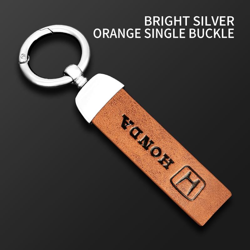 Car Logo Keychain High Quality Leather Key Ring Accessories For Honda Civic Fit Accord City Vezel CR-V S660 Odyssey HR-V Insight SM1
