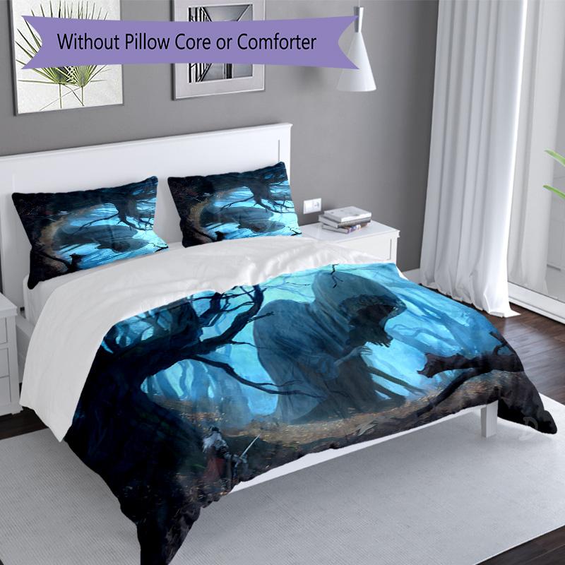 3pcs Game E-ELDEN R-RING pattern bedding set duvet cover set includes duvet cover &pillowcases, perfect all season bedroom decoration & gift