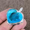 Blue Topaz Gemstone Handmade 925 Sterling Silver Jewelry Pendant 1.62" KKG-555