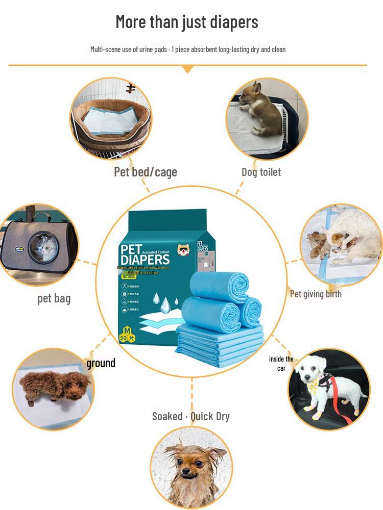 Dog Pee Pads - Deodorizing, Absorbent & Thickened (100 Pack) - Disposable Pet Diapers