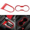 Red Water Bottle Holder Gear Shift Panel Cover Trim Kit for Ford Mustang 2015-23
