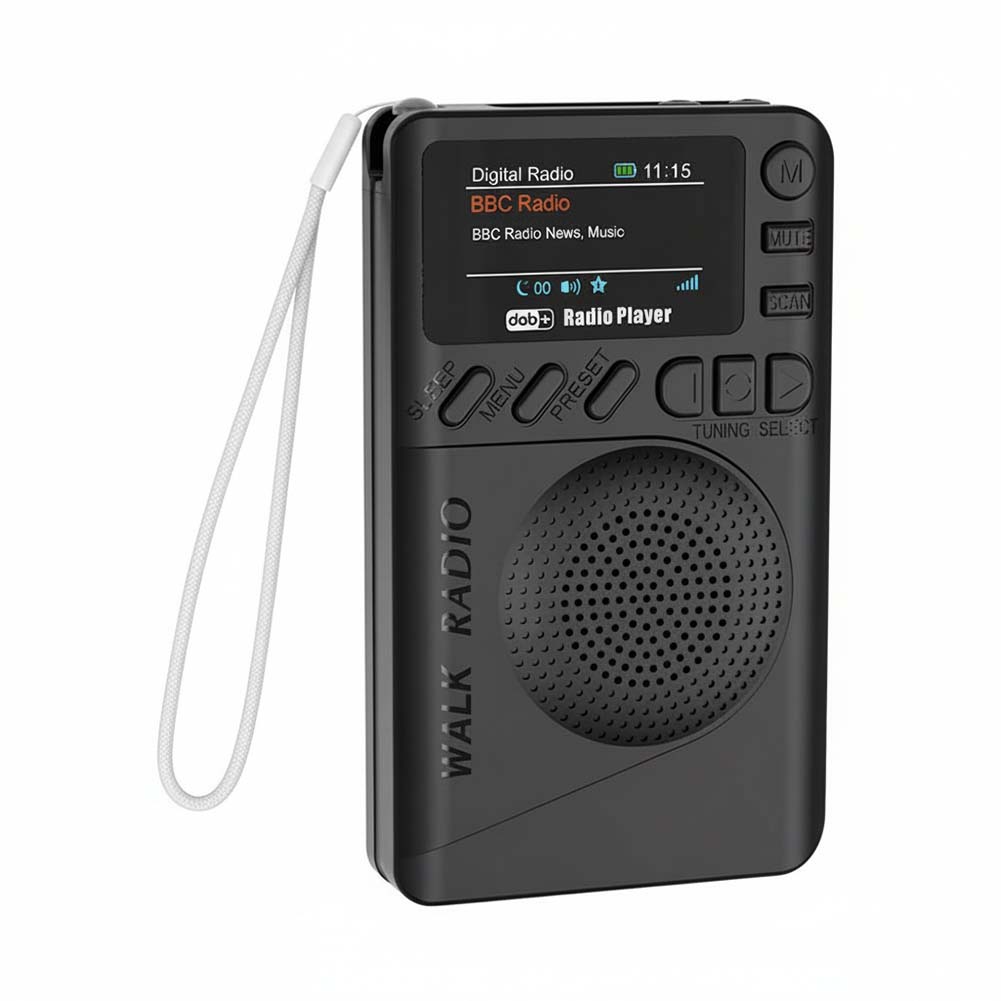 

Mini DAB FM Digital Radio with Headphone Jack Portable Radio Speaker Color Screen Pocket Radio for Outdoor Camping Hiking чорний