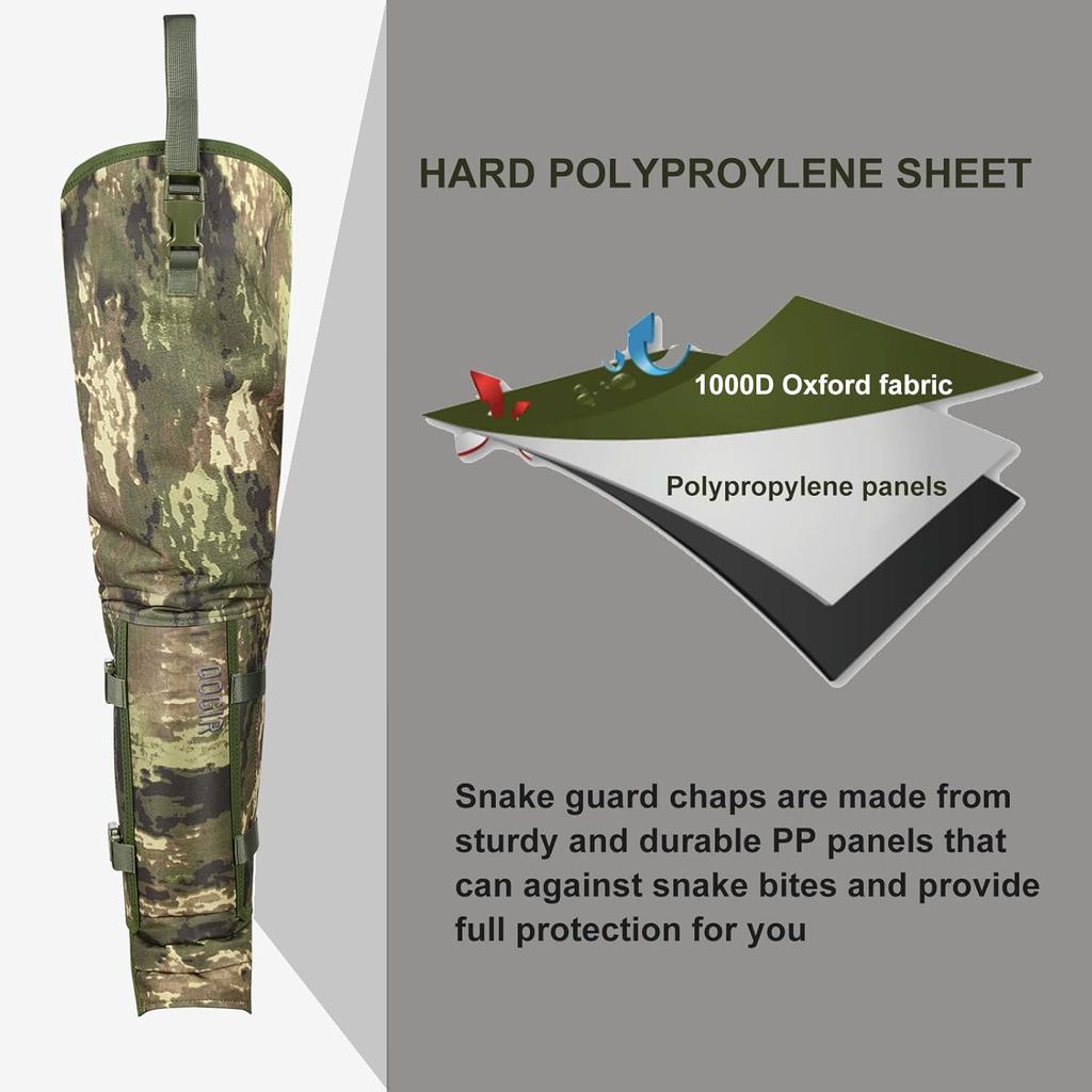 QOGIR Snake Guard Protection Chaps: Snake Bite Protection for Ankle to Thigh Snake Chaps, Waterproof Snake Gaiters for Men & Women, Hunting Full