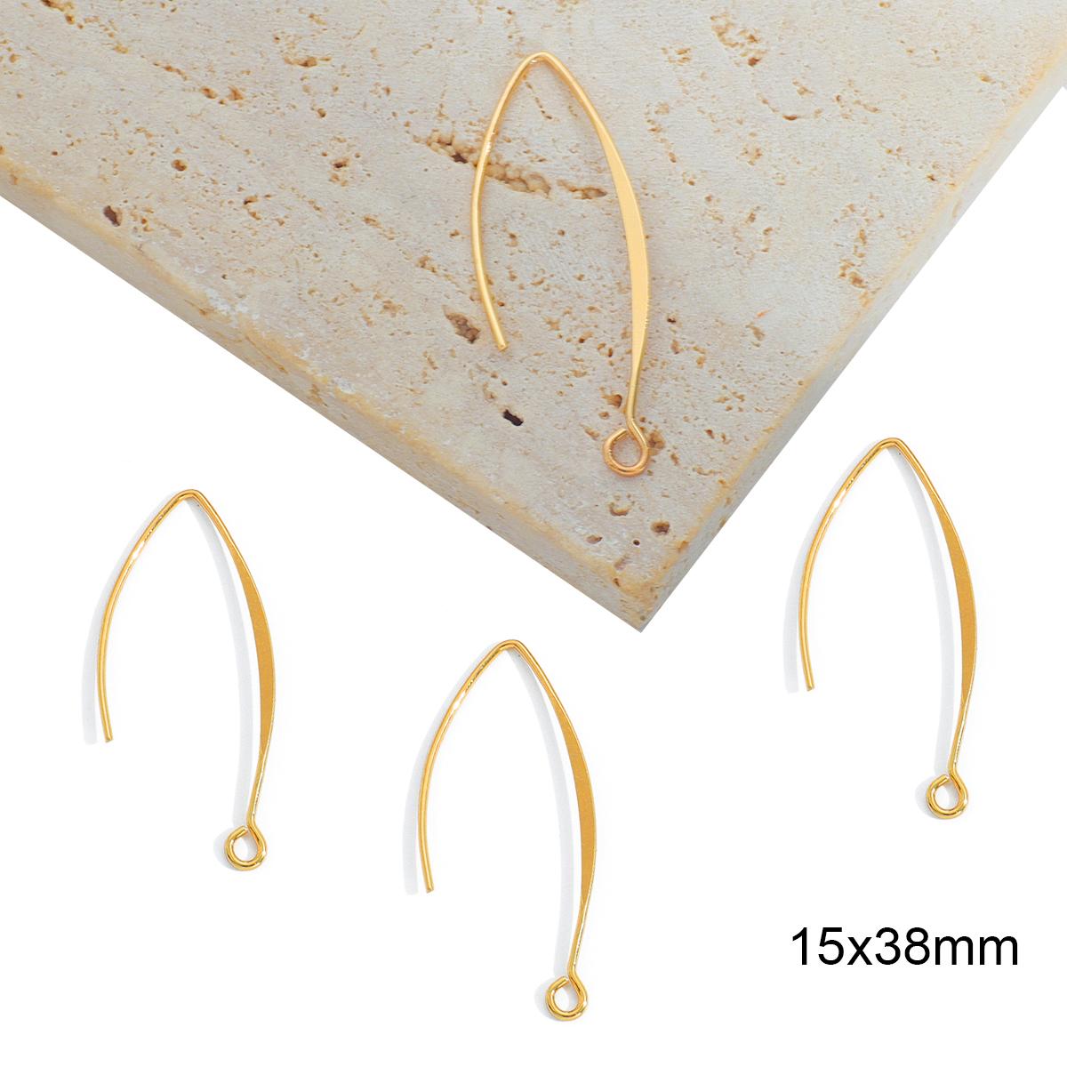 

Позолоченные медные крючки для сережек 18 К, проволока для ушных крючков для изготовления ювелирных изделий 08 20pcs