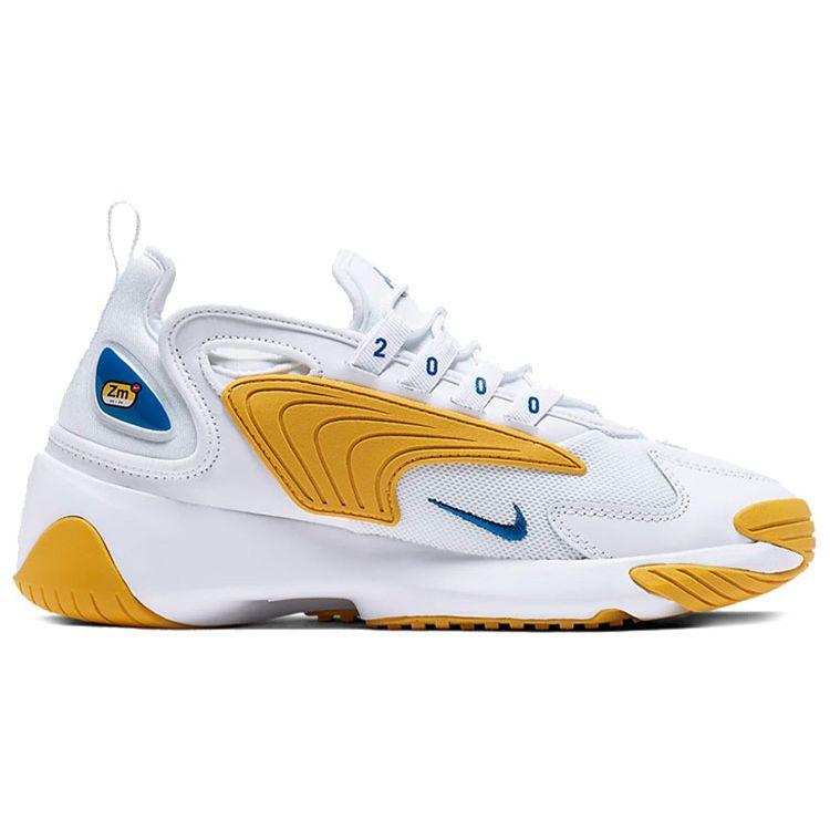 Nike Zoom 2K Lace-Up Shock Absorbing Non-Slip Low-Top Running Shoes Women sneaker White Yellow AO0354-106