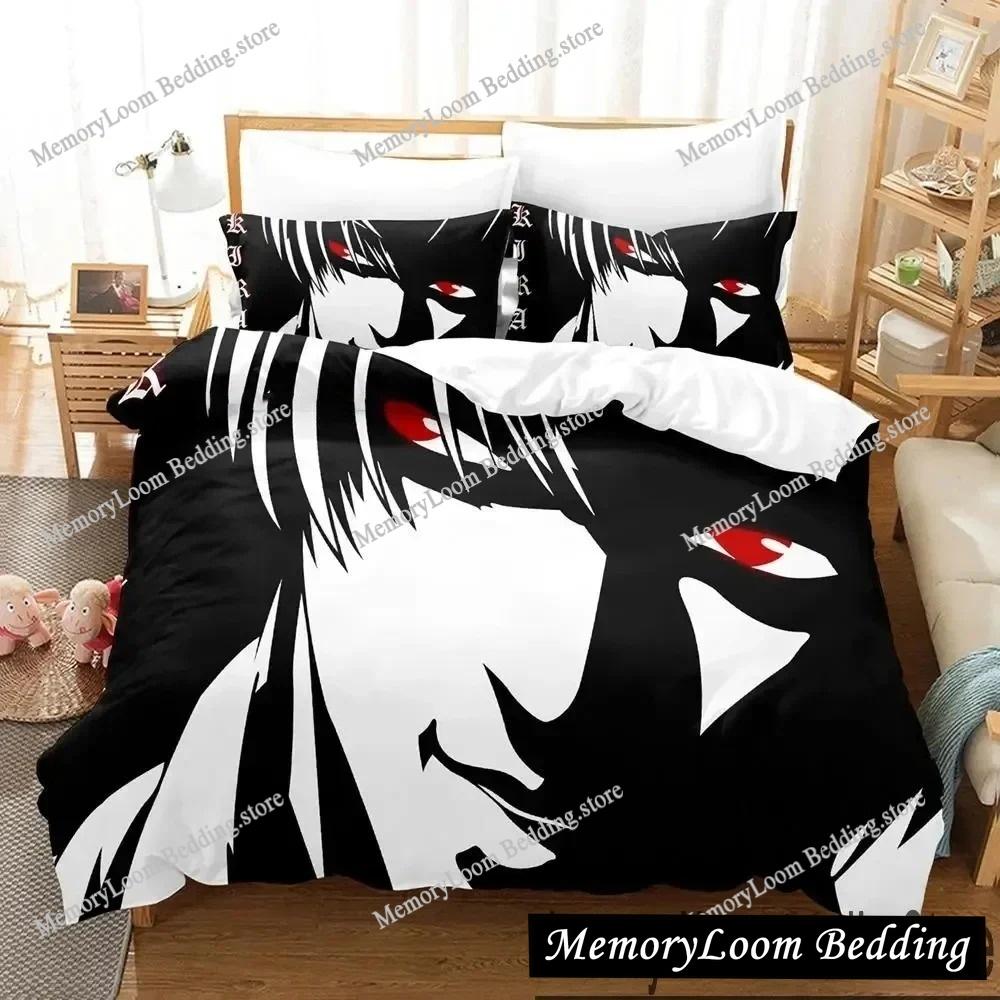 Death Anime Note Premium Luxus Bettwäsche Set Japan Cartoon Weiche Bettbezug Plüsch Bettdecke Tagesdecke Twin/Einzel Größe Bedruckt