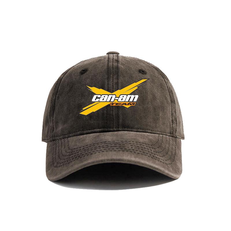 Can Am Team Baseball Cap Distressed Hats Cap Unisex Retro Outdoor Summer Adjustable Can Am Logo BRP Hat