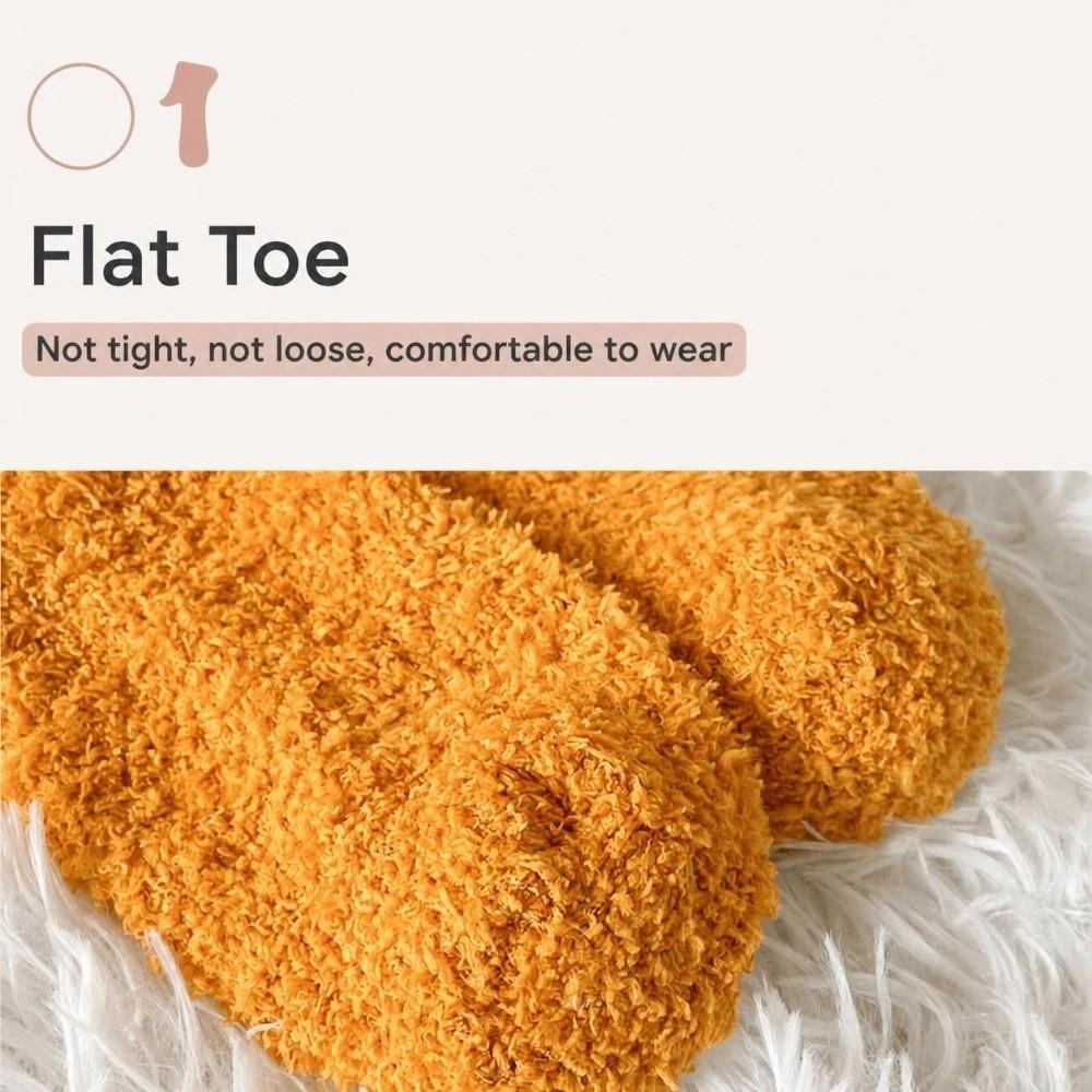 Coral Velvet Long Tube Socks Thick Fabric Warm Winter Socks Preppy Solid Color Stockings For Women