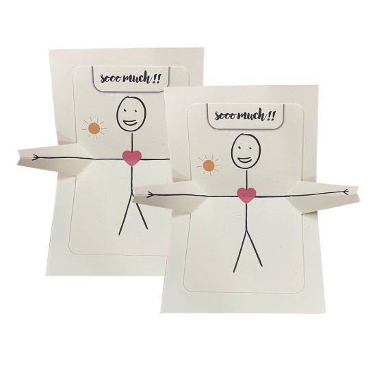 1/2/3Pcs Romantic Greeting Card I Love You Pop Up Card 3D Happy Anniversary Card Boyfriend Girlfriend Surprise Card