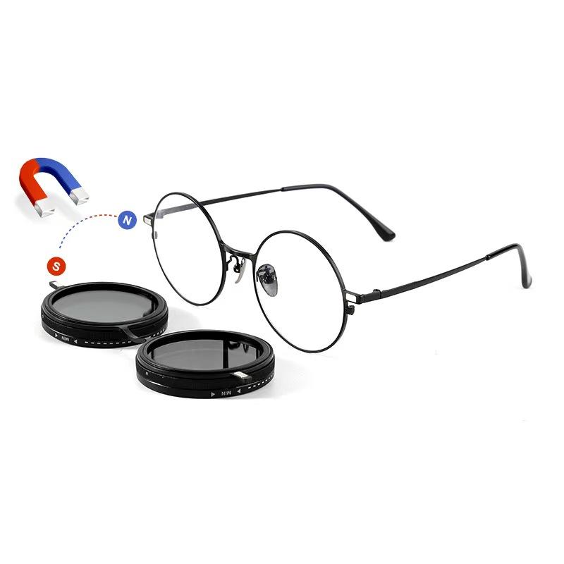 

Customized Magnetic Myopia Clip on ND9 adjustable dimming sunglasses