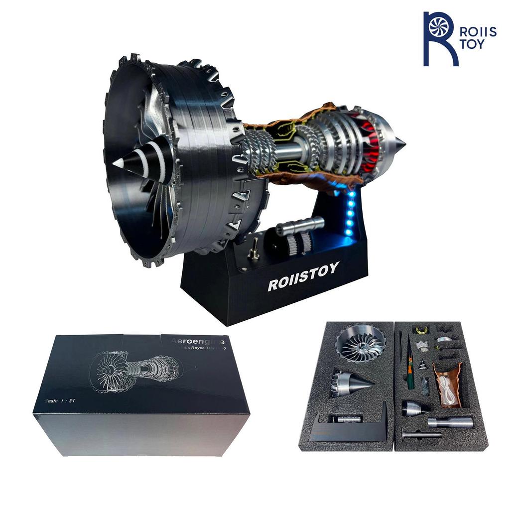 D3 Printing TR-900 Luminous Aircraft Engine Toy - Assembled Rotating Turbine Model