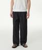 Lightweight One-Pleat Wide Elastic Denim Pants [Raw Black]