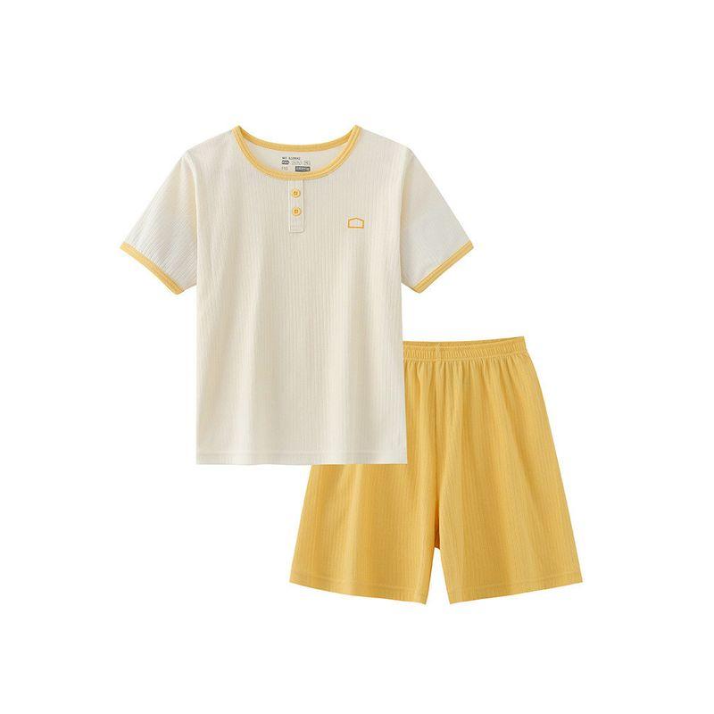 Short-Sleeved Suit, New Summer Style, Half-Sleeved Long Pants for Boys and Girls, Home Clothes, Dopamine Wear, Children's Clothing Two-Piece Set