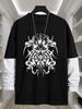 Men's Illusion Spliced Long Sleeve Tee, Quick Dry Breathable Tops, Regular Fit for Daily Walk Outdoor Errands Commute Weekend Leisure Wear