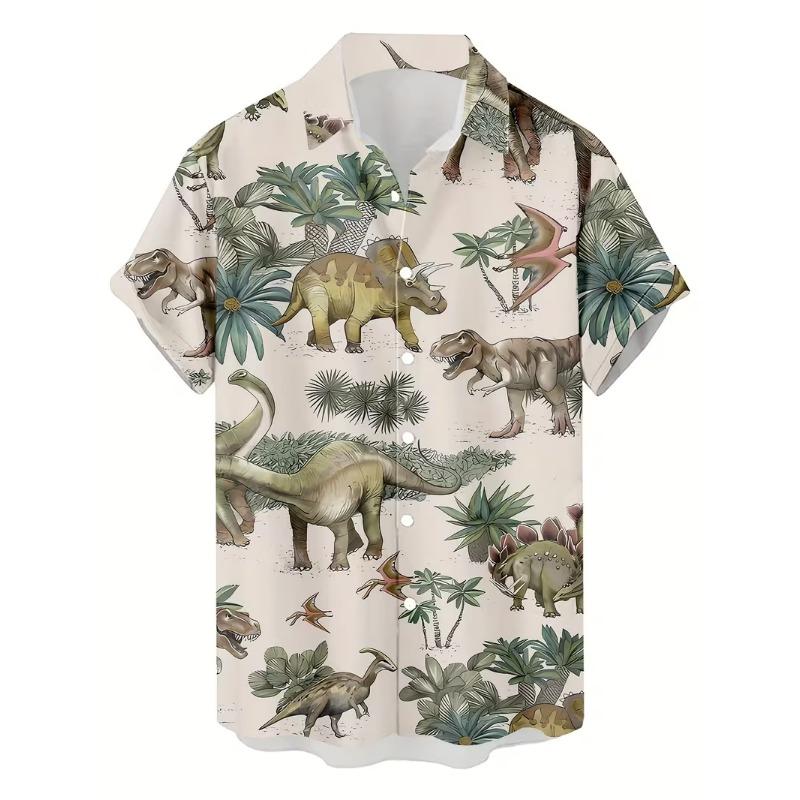 Camisa de playa estampada para hombre tejido ligero transpirable ropa casual de verano