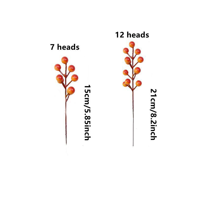 

21CM Foam Artificial Holly Berry Orange Berry Branches for Autumn Thanksgiving Harvest Christmas Tree DIY Home Decoration 7 heads оранжевый