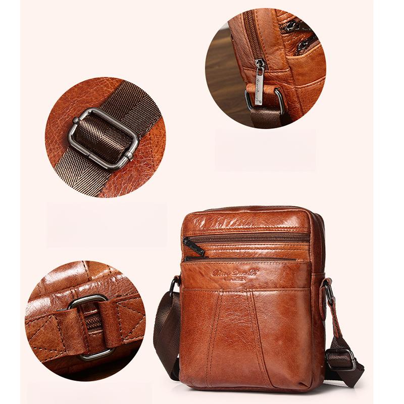 Herren Leder Umhängetasche Erste Schicht Rindsleder Schultertasche 8-Zoll Flache Kleine Tasche Lässig Retro Cross-Border Trendige Herren Schultertasche