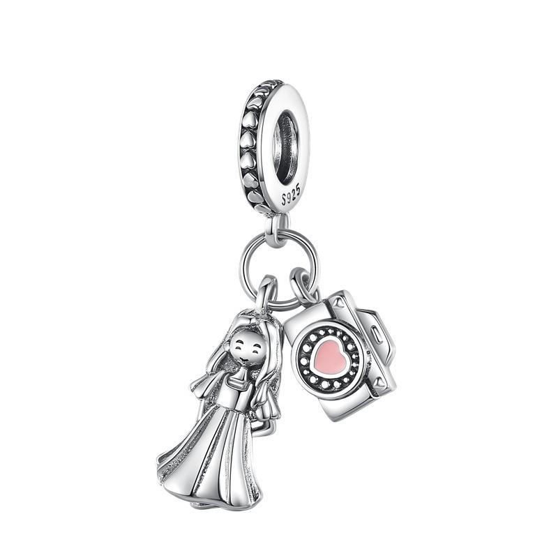925 Silver Sunflower Butterfly Flower Heart Charm for 3mm DIY Bracelet, Beautifully Beaded DIY Fashion Maker Gifts